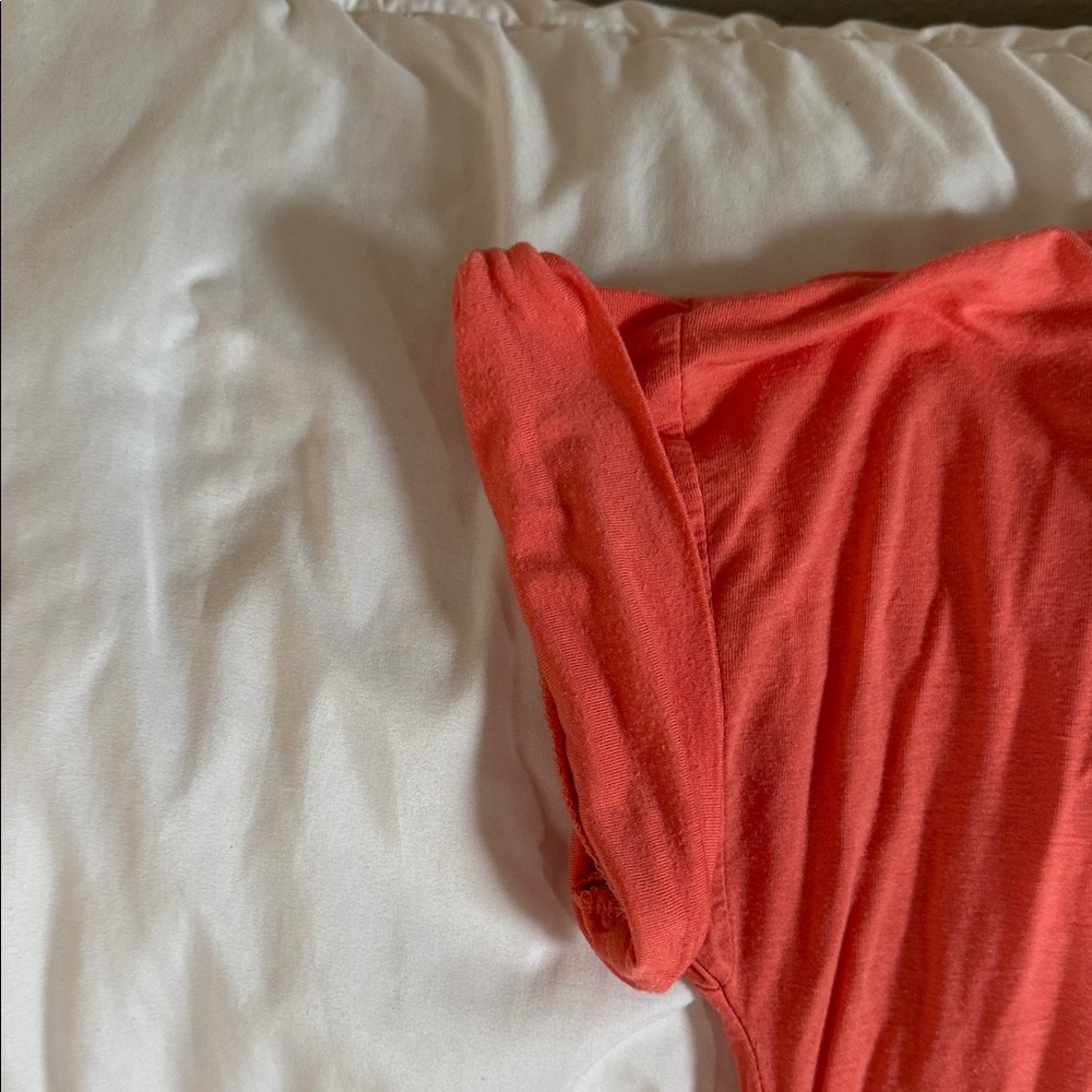 Women's Coral V-Neck Top **unsure of exact size** - Picture 2 of 3